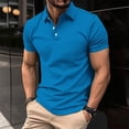 thumbnail image 2 of Sentmoon T Shirts for Man Oversized Relaxed Turndown Collar Short Sleeve Stretchy Beach Tops for Mens Trendy Solid Color Clothes Mens Comfy for Gym or Workout M, 2 of 7