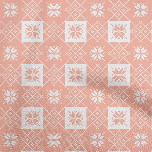 oneOone Polyester Spandex Peach Fabric Geometric Sewing Craft Projects Fabric Prints By Yard 56 Inch Wide