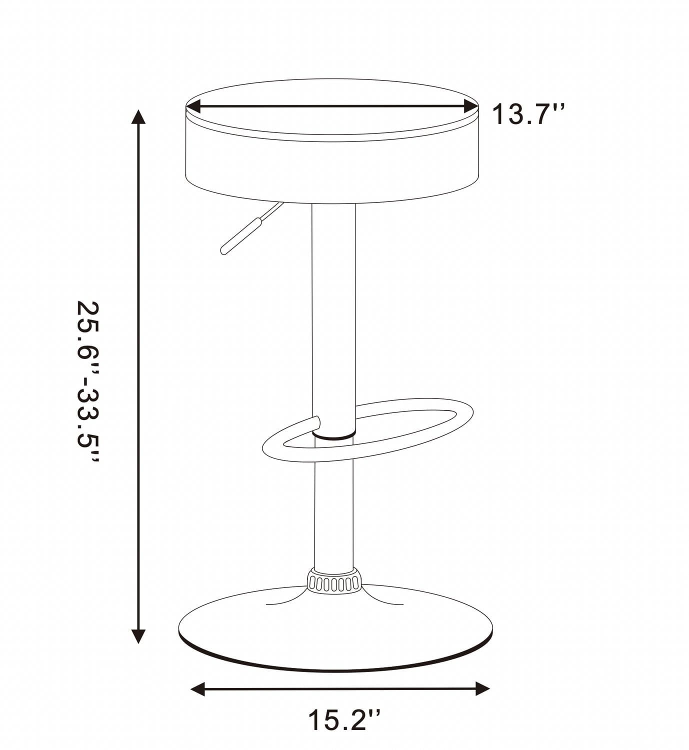 Tabouret Hunter Brown avec base noire (Ensemble de 2)