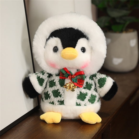 Meitianfacai Jouet en Peluche Mignon Pingouin de Noël Poupée Petit Pingouin Poupée, Vert