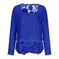 thumbnail image 4 of Timegard Womens Tops Lace Square Neck Long Sleeve Solid Color Blouse Fall Dressy Casual Tunic Tops, 4 of 6