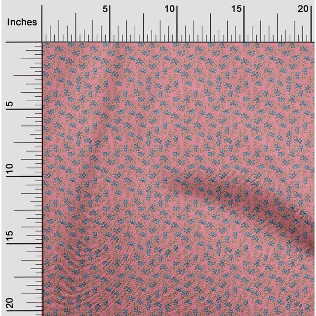 oneOone Cotton Poplin Fabric Floral Block Printed Craft Fabric BTY 56 Inch Wide