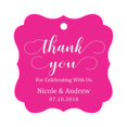 thumbnail image 1 of Darling Souvenir Custom Names Thank You For Celebrating With Us Wedding Hang Tags Personalized Party Tags-Magenta-50 Tags, 1 of 1