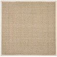 thumbnail image 3 of Safavieh Natural Fiber Collection NF114J Border Basketweave Seagrass Area Rug, 5' x 5' Square, Ivory, 3 of 6