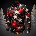 thumbnail image 2 of Kcodviy Mens Christmas Santa Digital Adult Rompers Men 3D Printed Button Lapel Long Sleeve Shirt with Button Long Sleeve Shirt Top, 2 of 4