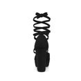 thumbnail image 2 of BLISSFUL STEP Escarpins pour Femmes Talons Blocs Plateforme à Brides à Lacets Escarpins Noirs 10, 2 of 7