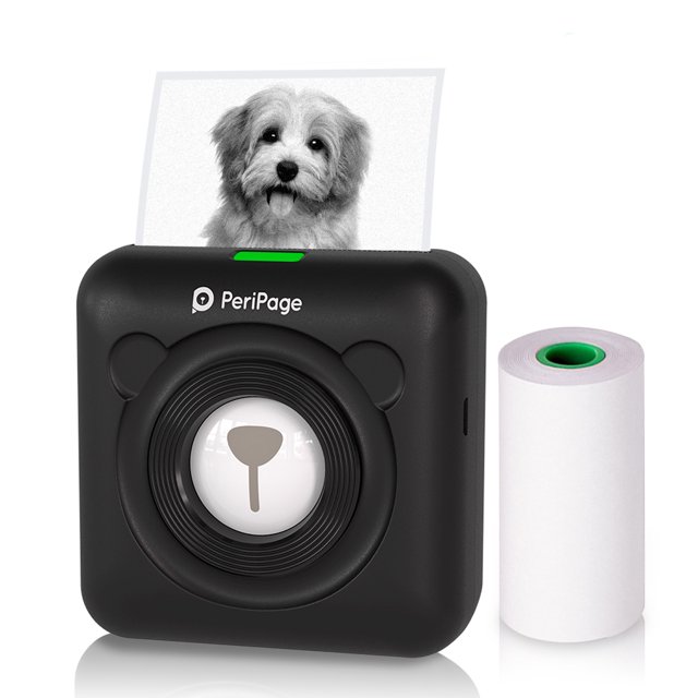 Riwcyla PeriPage Pocket All,in,One Thermal Printer Wireless Picture Photo Label Memo Receipt Paper Printer AR Photo Function with USB Cable Support for Android iOS Smartphone Windows