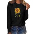 thumbnail image 1 of Jsaierl Chandails en Molleton à Imprimé Tournesol pour Femmes Mignons Manches Longues Col Rond Chandail Tendance Décontracté Tops Amples Automne Hiver Chemises Chaudes et Confortables, 1 of 6
