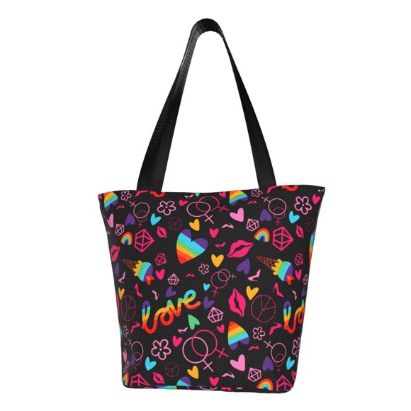 Matuu Sac à Main Arc-en-Ciel Lgbt pour Fierté pour Femmes Sac à Bandoulière Décontracté pour Travail Collège Voyage Affaires Magasinage