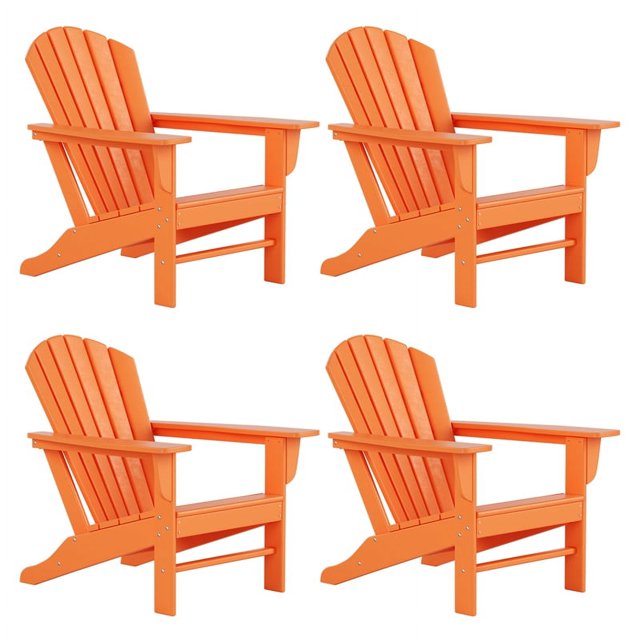 Chaise Adirondack Classique d'Extérieur (Ensemble de 4) en Orange