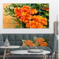 thumbnail image 1 of Marigold Flower on Wooden Background - Floral Canvas Art Print, 1 of 3