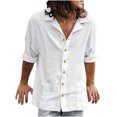 thumbnail image 1 of Birdeem Chemise Décontractée pour Hommes Col Rabattu Poche Bouton Manches Longues Blouse, 1 of 9