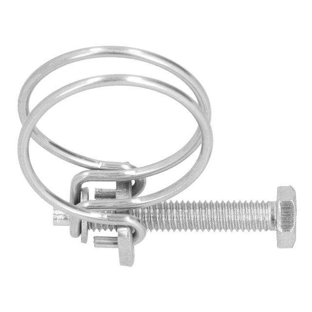 Colliers de Tuyau à Double Fil en Acier Inoxydable, Colliers de Tuyau de Style à Double Fil Réglables à Pression Réduite Durable pour les Applications Industrielles pour les Ménages