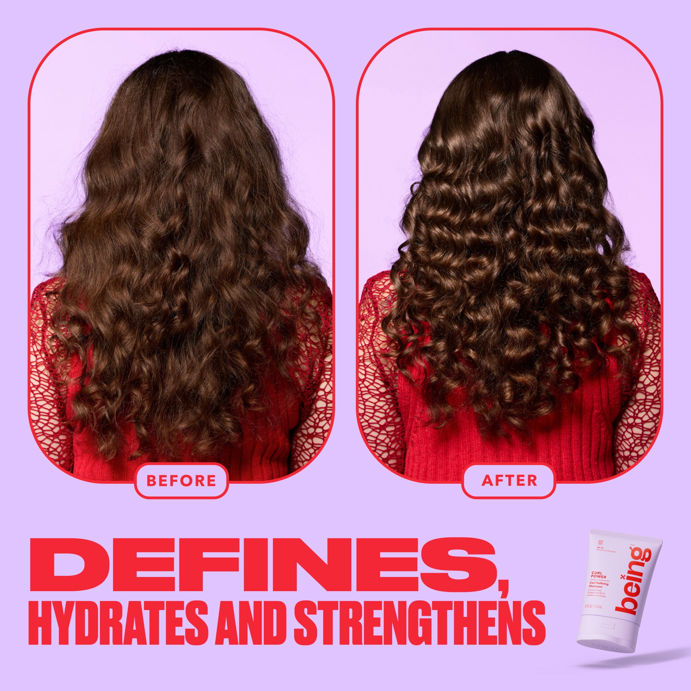 being CURL POWER après-Shampooing Définisseur de Boucles à l'Huile de Noix de Coco et de Pépins de Raisin