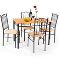 thumbnail image 1 of Costway 5 PC Dining Set Wood Metal Table and 4 Chairs Kitchen Breakfast Furniture New, 1 of 10
