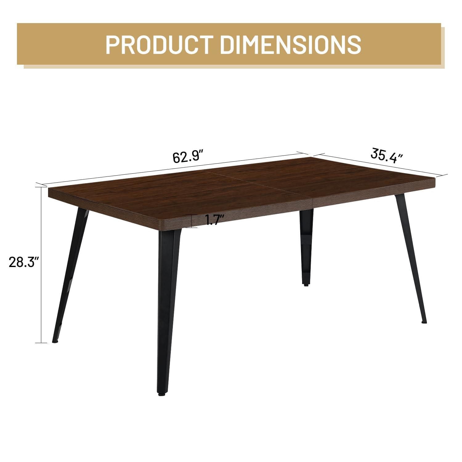 Ensemble de salle à manger 5 pièces Homy Casa - Table rectangulaire et 4 chaises industrielles pour 4 personnes