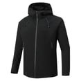 thumbnail image 1 of Pisexur Coupe-Vent Veste Homme Mode Décontractée Couleur Unie Poches Fermeture Éclair Veste Manches Longues à Capuche Manteau de Randonnée Imperméable Grande Taille pour Hommes, 1 of 4