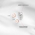 thumbnail image 4 of Boucles d'Oreilles Classiques en Argent Sterling 925 4 mm Roses avec Perles Simulées pour Tout-Petits, Bébés Filles, 4 of 7