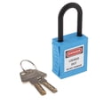 thumbnail image 2 of Baohd PL38-KD 38 mm PVC Curved Safety Lockout Padlock Blue, 2 of 9