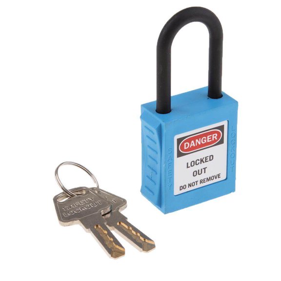 thinsony PL38-KD Cadenas de Sécurité Incurvé en PVC de 38 mm Bleu