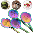 thumbnail image 3 of 16 Flower Spoon Set, 410 Stainless Steel Reusable Tea Spoon, Stirring Spoon, Coffee Spoon (4.9 Inch, Rainbow), 3 of 6