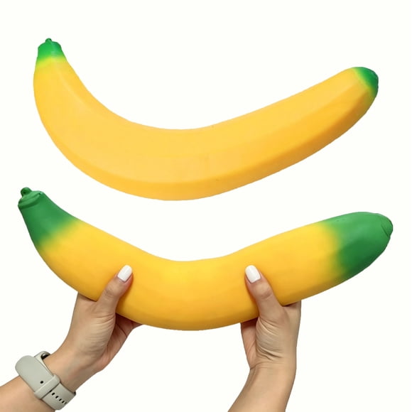 Anmrize Banana Squeeze Toy, Giant Banana Squishy, Jumbo Big Cute Realistic Banana Stress Ball Soft Squishys Slow Rising Stress Ball for Anxiety Stress Party Favors(Giant Banana), Yellow