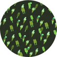 thumbnail image 1 of Ahgly Company Tapis d'Intérieur Rond Lavable en Machine Gris Minuit Transitionnel, 7 Pieds Rond, 1 of 7