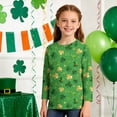 thumbnail image 3 of Tauxra Chandail de la Saint-Patrick pour Adultes, Chandail à Col Rond Imprimé à Manches 3/4, T-Shirt Décontracté à Manches Longues avec Graphique de Trèfle pour Activités Festives, 3 of 6