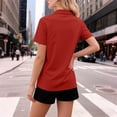 thumbnail image 4 of Ailaofu T-Shirts à Manches Courtes à Col en V pour Femmes, Hauts d'Été à Col, T-Shirts Décontractés Amples, 4 of 7