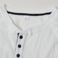 thumbnail image 3 of Lmnyox Men's Long Sleeve Shirt Vintage Casual Crew Neck Button T Shirt Solid Basic Texture Pullover Tee, 3 of 5