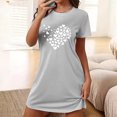 thumbnail image 2 of MAOWAPLG Chemises de Nuit pour Femmes Chemise de Nuit Courte Surdimensionnée pour Femmes Mode Imprimé sur la Poitrine Robe de Nuit à Manches Courtes, 2 of 9