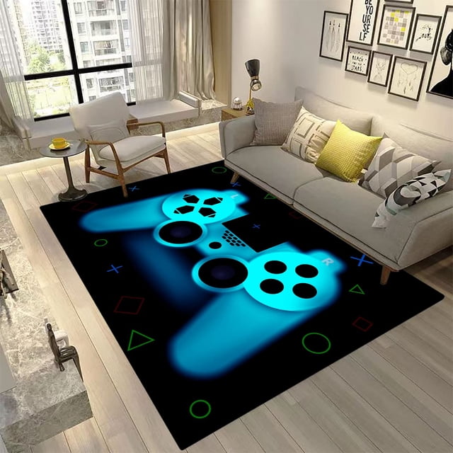 Game Controller Modern Area Rug Gaming Carpet Gamer Rug Boys Rugs Floor Mat Soft with Non-Slip Backing Home Decor Gamer Room Decor for Living Room Bedroom 60*120cm