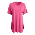 thumbnail image 5 of Pxiakgy Ensemble Deux Pièces pour Femmes Manches Courtes Décontracté Basique Shorts Rose + L, 5 of 5