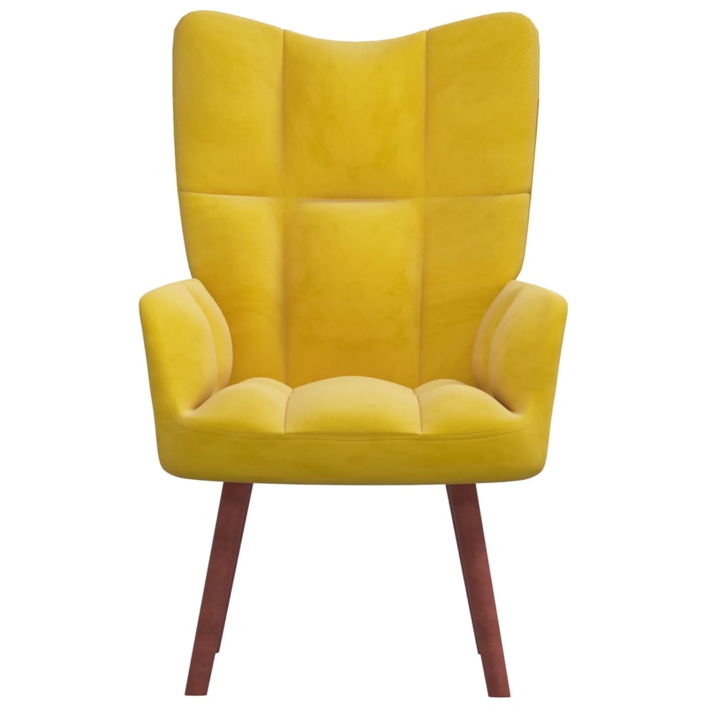 vidaXL Chaise de Détente Velours Jaune Moutarde