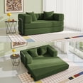thumbnail image 2 of YINIX 62.9"  Sofa Couch with Two Pillows,  Comfy Modular Convertable Sofa Bed for Living Room and Small Spaces, Green, 2 of 9