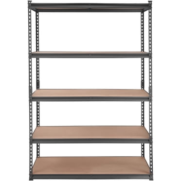 KFFKFF Étagère de Rangement, 5 Niveaux Réglables, Supporte jusqu'à 2000 Lb, Robuste Organisateur d'Étagères Métalliques pour Garage, Noir, Dimensions 48 Pouces L x 24 Pouces L x 72 Pouces H, Convient à la Cuisine, au Garde-Manger
