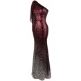 thumbnail image 4 of Angel-fashions Women's Asymmetric Ribbon Gradual Sequin Mermaid Prom Dress, 4 of 5