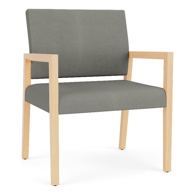 Pemberly Row Chaise Grand pour Invités pour Réception d'Attente, Cadre en Bois, Gris