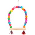 thumbnail image 3 of Parrot Swing Perch Arch Design Wood Bird Cage Swing Bird Hanging Perch with Bell, 3 of 4