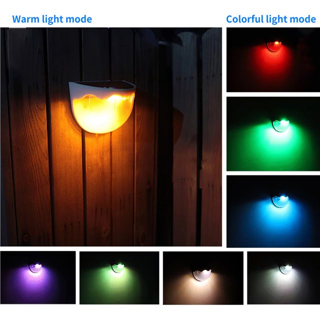 Solar Wall Light Waterproof Outdoor Courtyard Garden Decorative Lights Long Endurance 6 LED Fence Lighting Landscape Light with Intelligent Light Control for Fences Porches Stairs