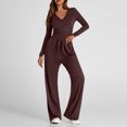 thumbnail image 4 of Soki Women's 2 Piece Sets Fall Outfits Long Sleeve Wide Leg Tracksuits Casual Lounge Set Matching Sets, 4 of 8