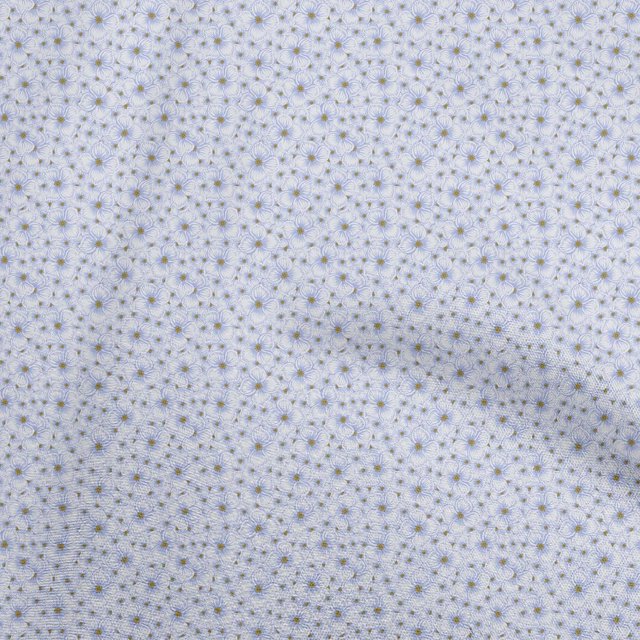 oneOone Polyester Spandex Dusty Blue Fabric Florals Craft Projects Decor Fabric Printed By The Yard 56 Inch Wide