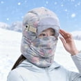 thumbnail image 3 of 2 In One Windproof Full Cover Outdoor Riding With Glasses Winter Windproof Glasses Thermal Thick Hat Windproof Full Cover With Glasses Winter Thermal Thick Ski Cap Camping Hiking Womens Stocking Hat, 3 of 3