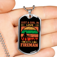 thumbnail image 2 of Girl Loves A Fireman Firefighter Stainless Steel or 18k Gold Dog Tag 24" Chain, 2 of 8