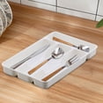 thumbnail image 2 of Small Cutlery Tray Kitchen Spoon forks Cutlery Separation Finishing Rack 4 Compartments Utensil Storage Box Drawer Organizer 6.9*10.6inch, 2 of 9