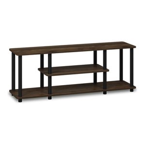 Pemberly Row Turn-N-Tube Entertainment TV Stand for TV up to 50" in Walnut/Black