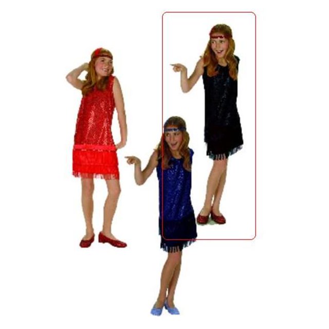 Costume de Flapper à Sequins Noirs - Taille Enfant-Petit