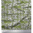 thumbnail image 1 of Soimoi Polyester Crepe Fabric Leaves & Floral Block Print Fabric by Yard 42 Inch Wide, 1 of 3