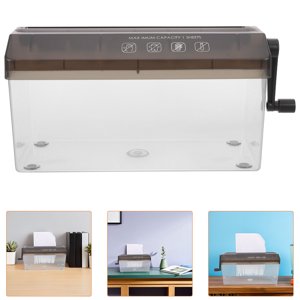 Minkissy Manual Paper Shredder for Home Use with Hand Crank Portable Compact Desktop Shredder in Black