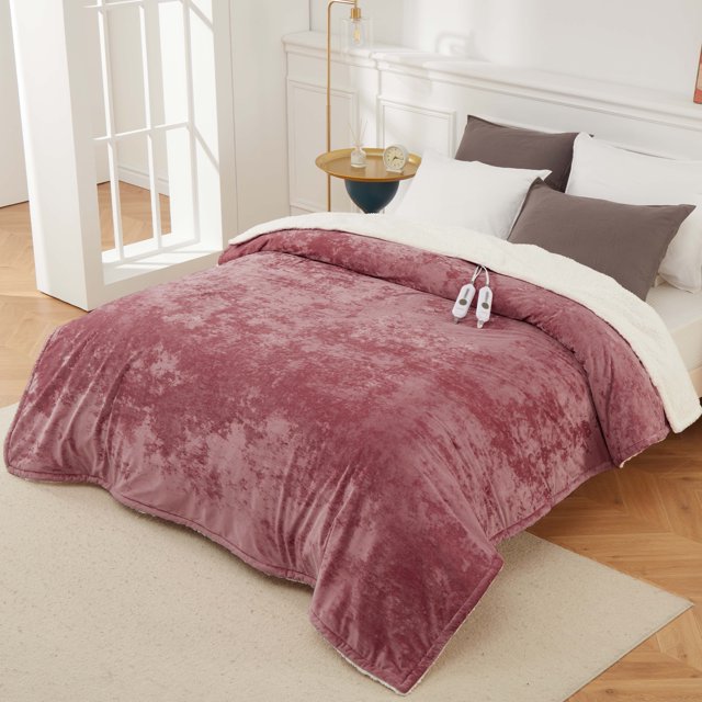Electric Heated Blanket Throw 50x60 with 4 Heat Settings, 4-Hour Auto Shut-Off, Machine Washable, ETL Certified for Couch, Bed, Office Use